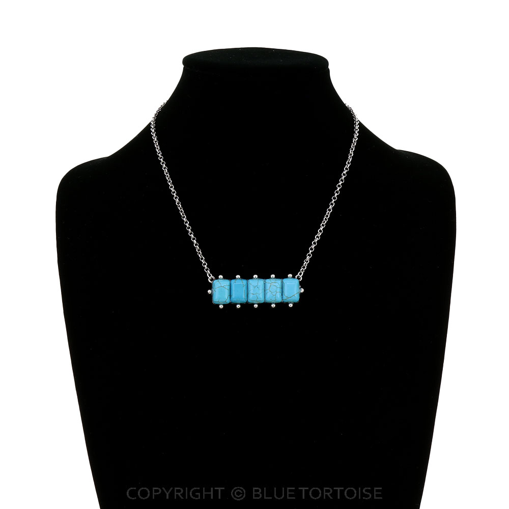 Western Ball TXR Bar Stone Necklace - Image 2