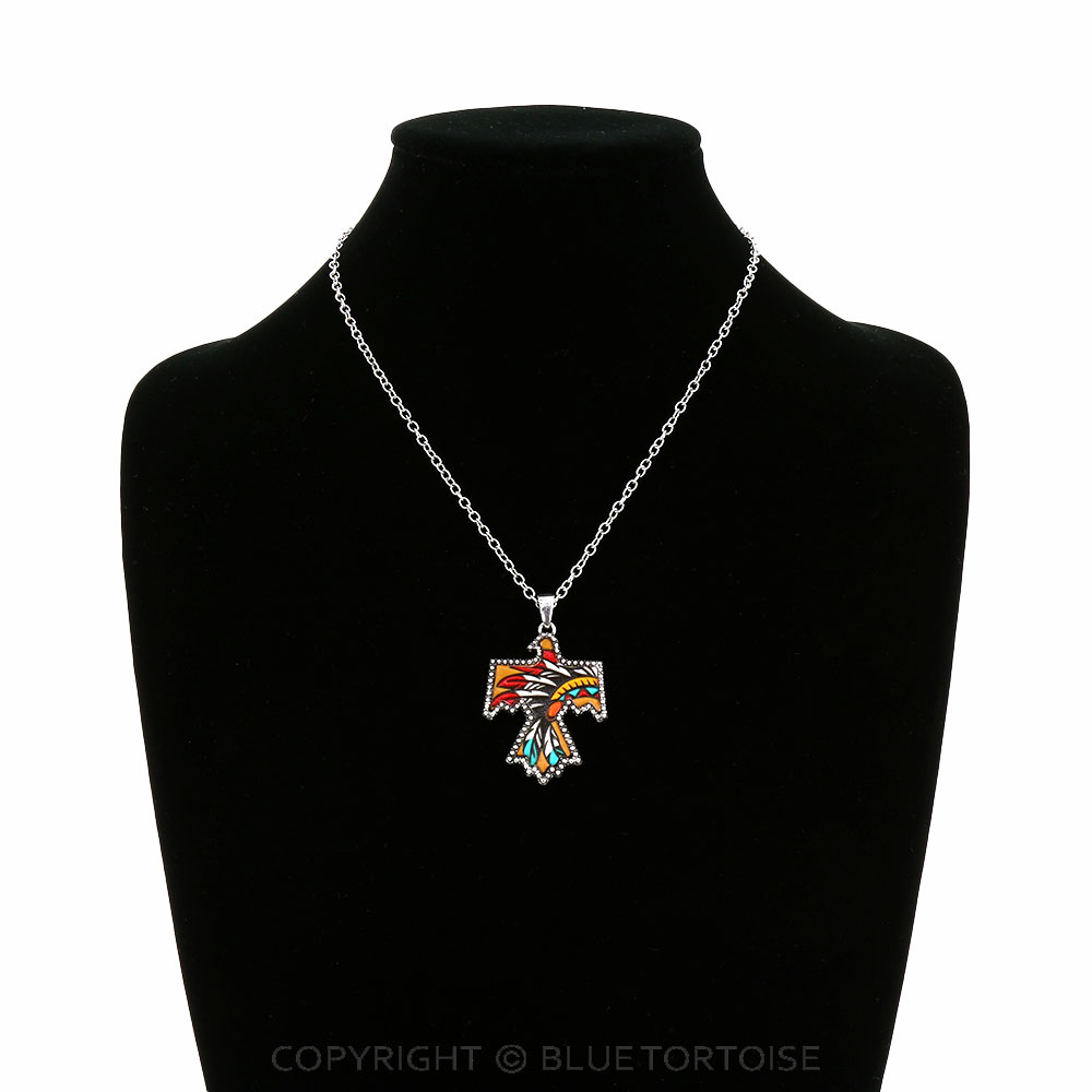 Western Thunderbird Tooled Leather Necklace - Image 2