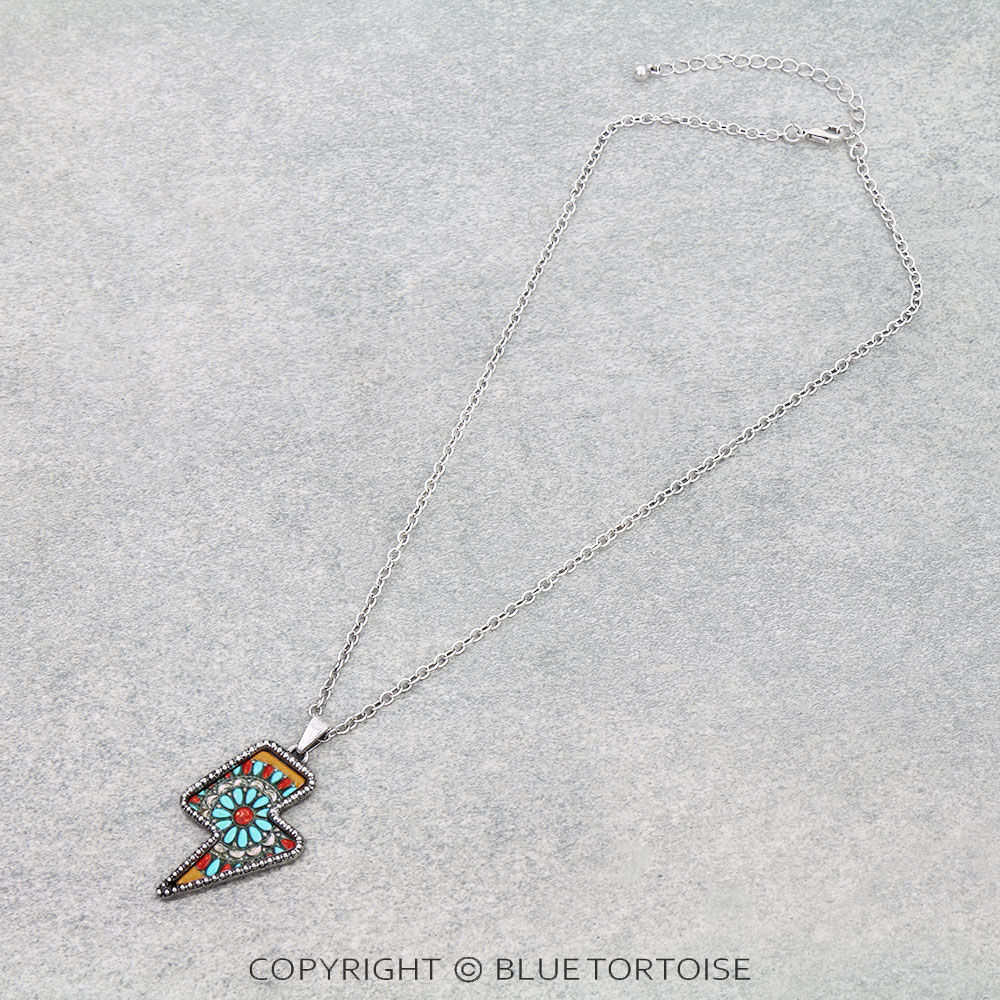 Western Thunder Tooled Leather Necklace