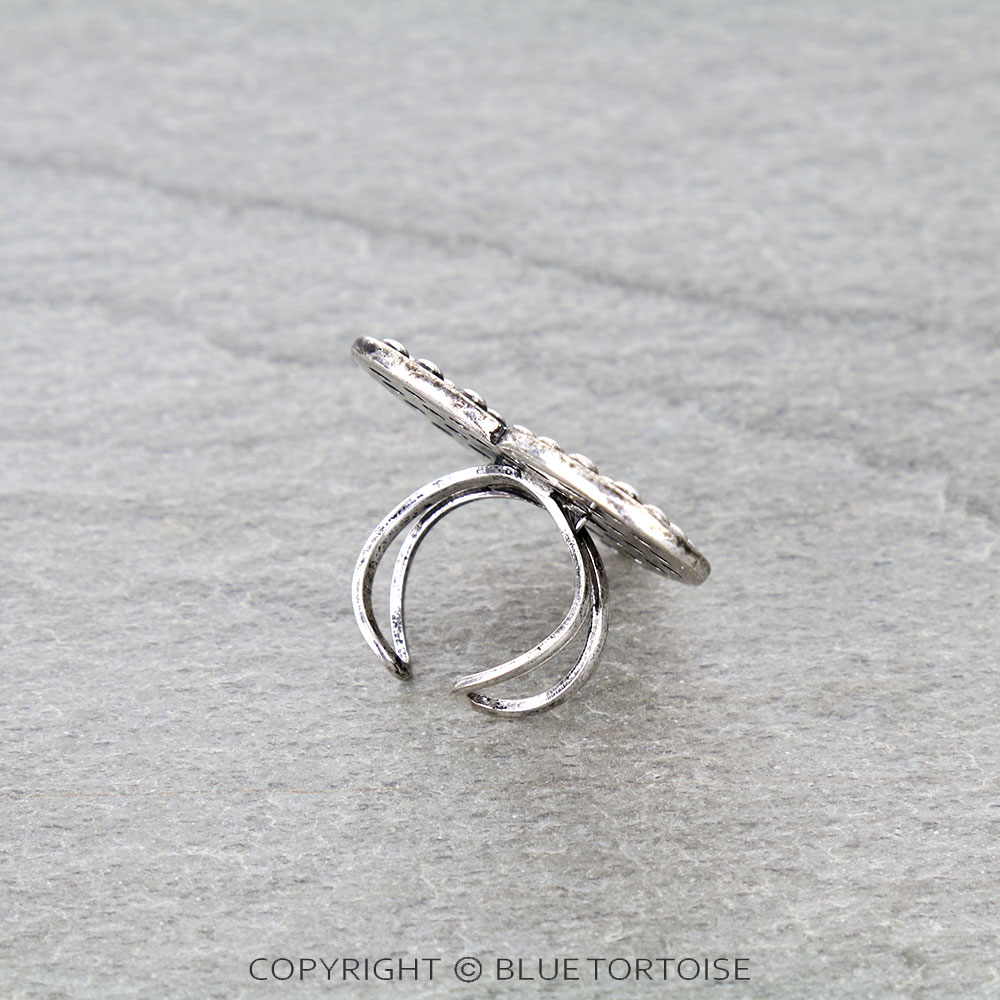 Western Bubble Heart Cuff Ring - Image 2
