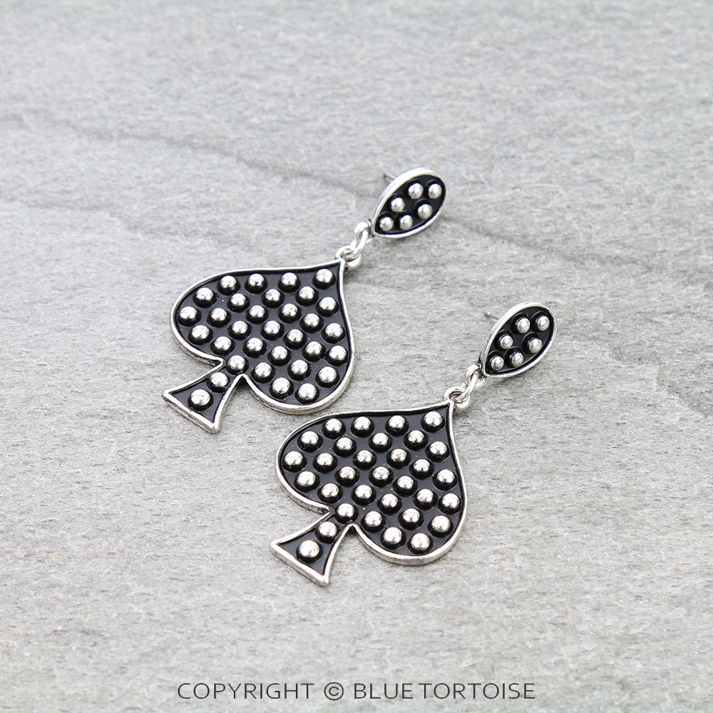 Western Bubble Spade Stud Earrings