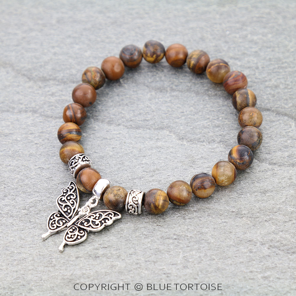 Tailored Butterfly Gemstone Stretch Bracelet