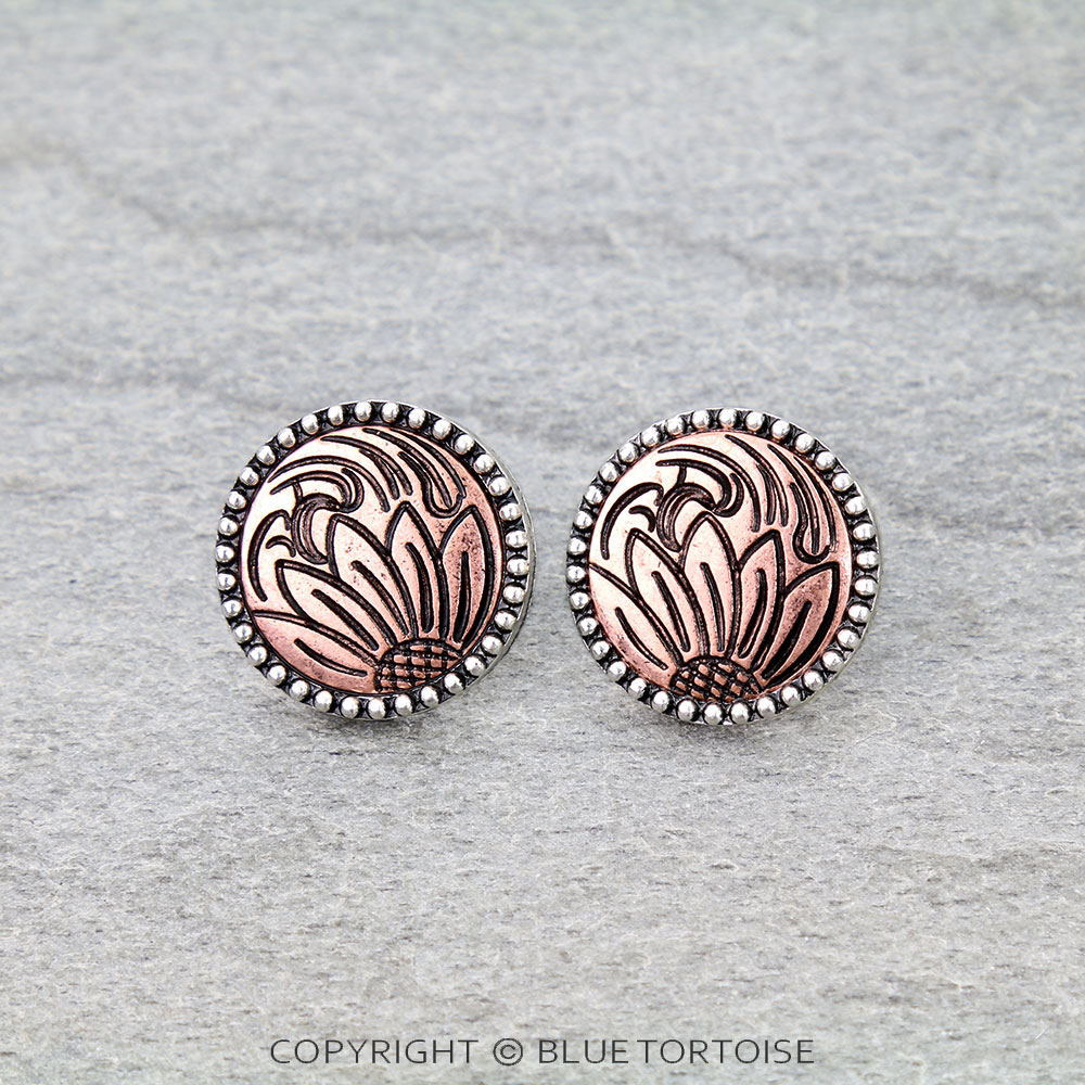 Western Dainty Sunflower Stud Earrings