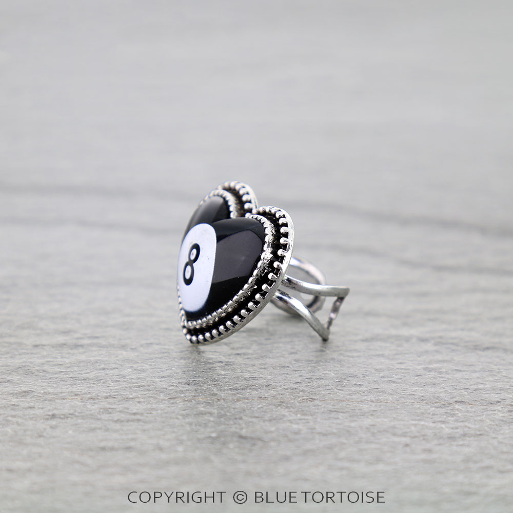 Heart Shape 8 Ball Cuff Ring - Image 2