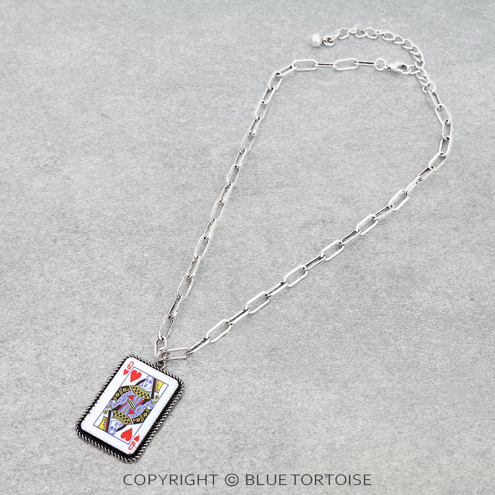 Queen of Hearts Rectangle Necklace