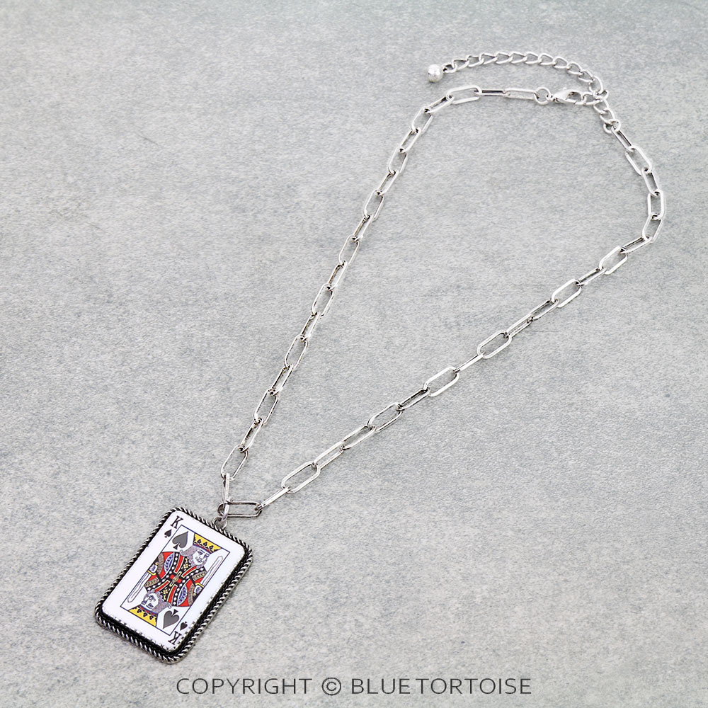 King of Spades Rectangle Necklace