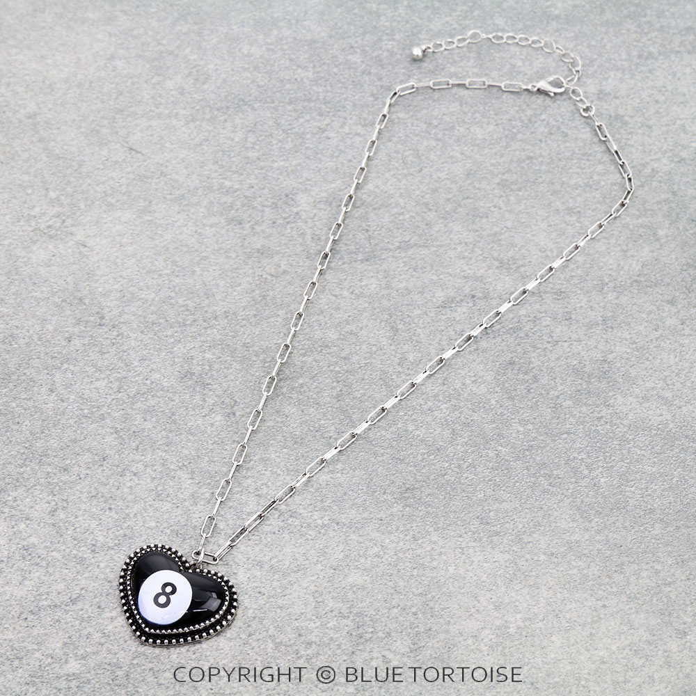 Heart Shape 8 Ball Necklace