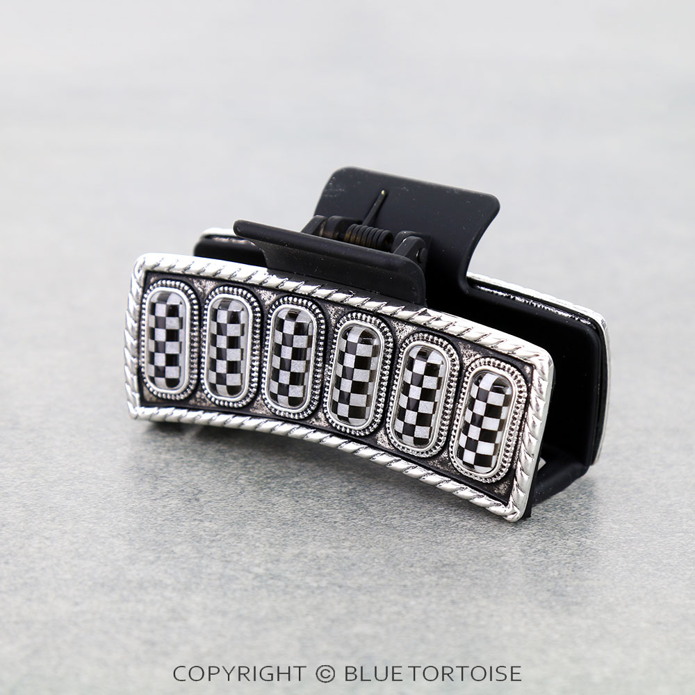 Western Checker Pattern Hair Claw Clip