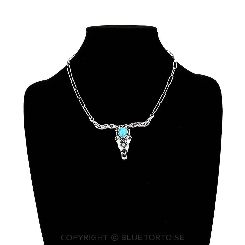 Western Steer Skull Necklace - Image 2