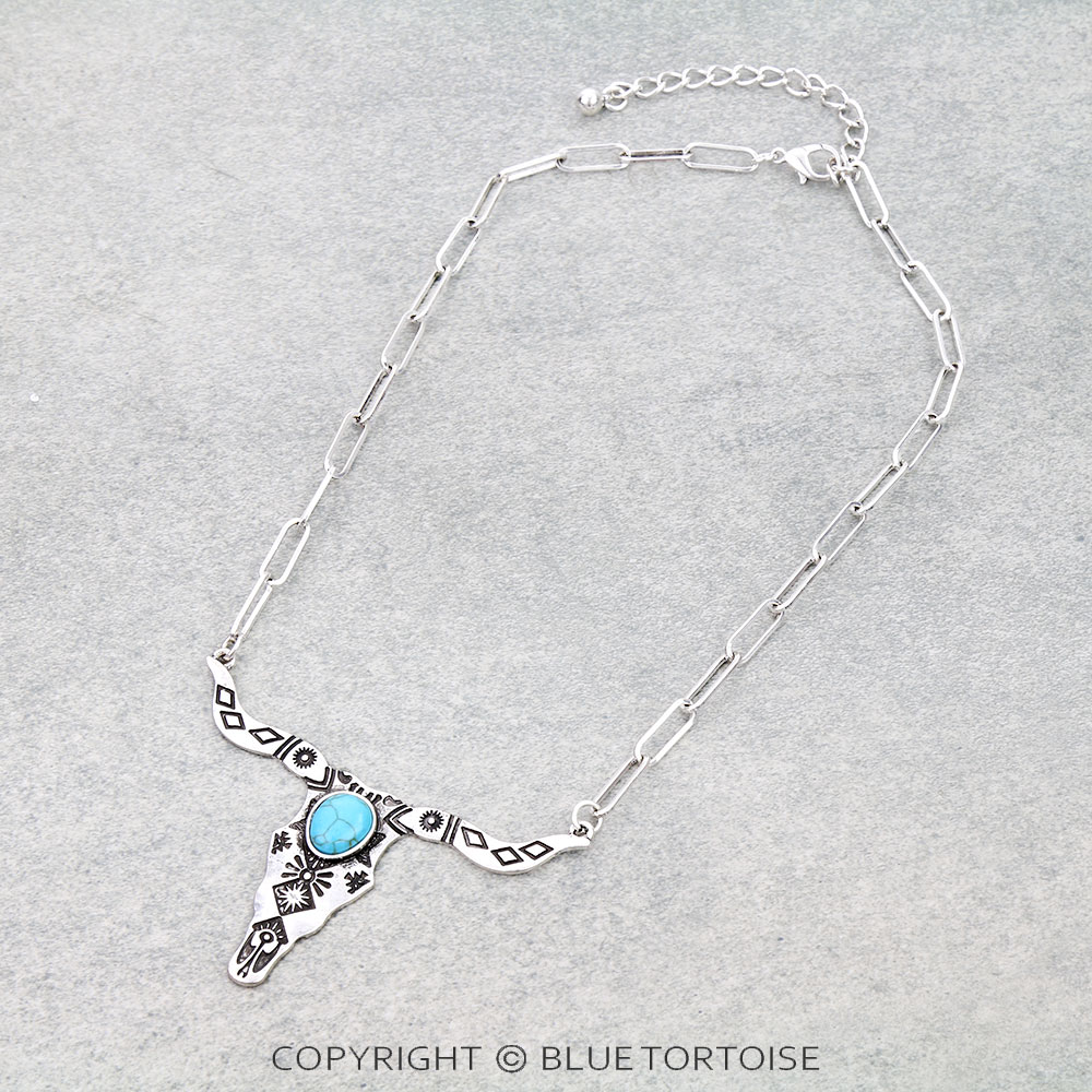 Western Steer Skull Necklace