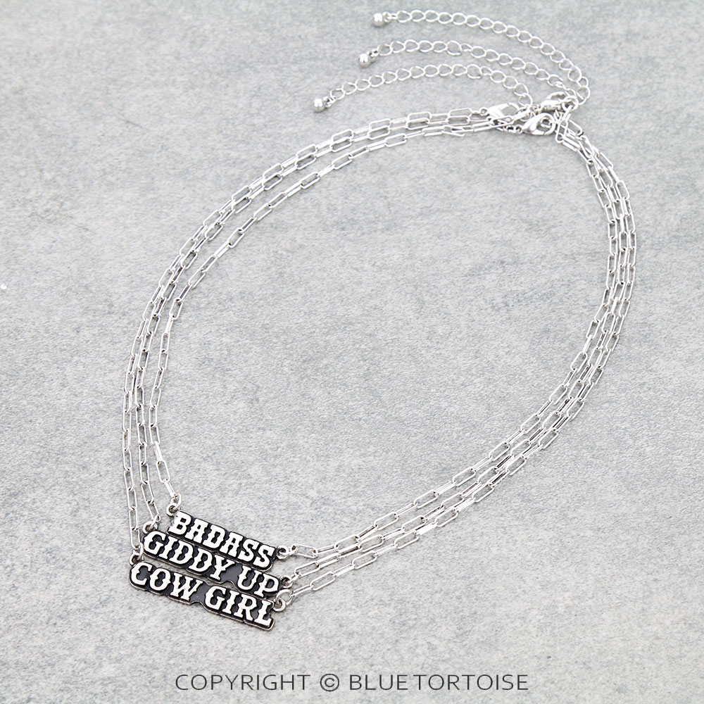 Western Cowgirl Theme 3 Layered Necklace