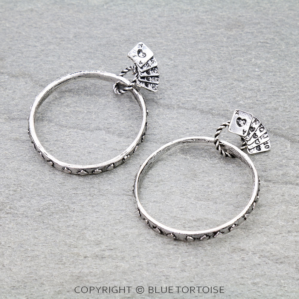 Card Theme Hoop Stud Earrings