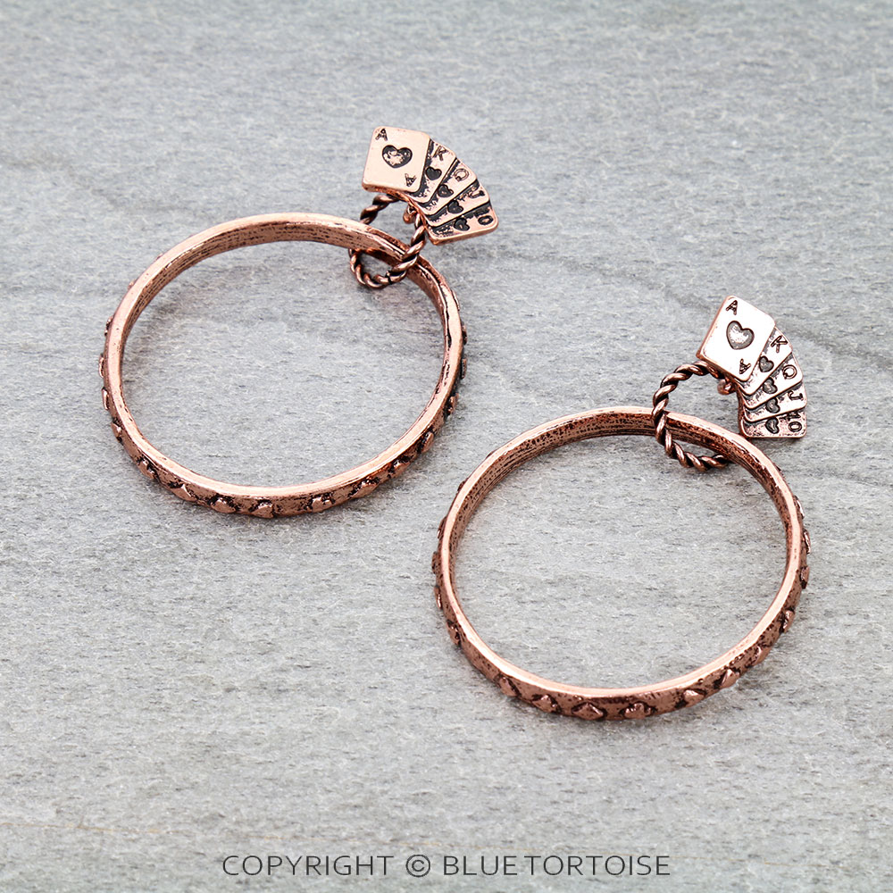 Card Theme Hoop Stud Earrings