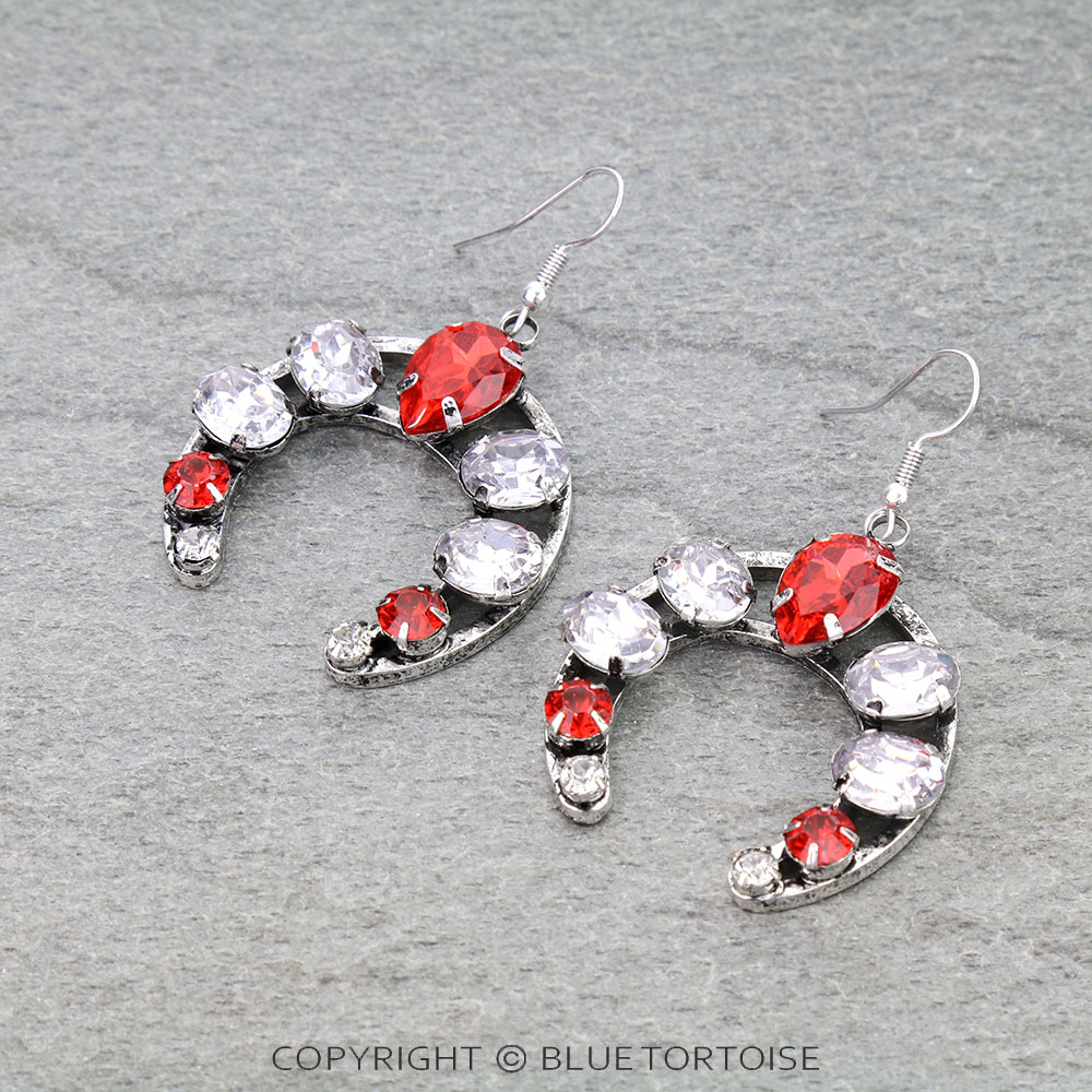 Squash Blossom Rhinestone Dangle Earrings