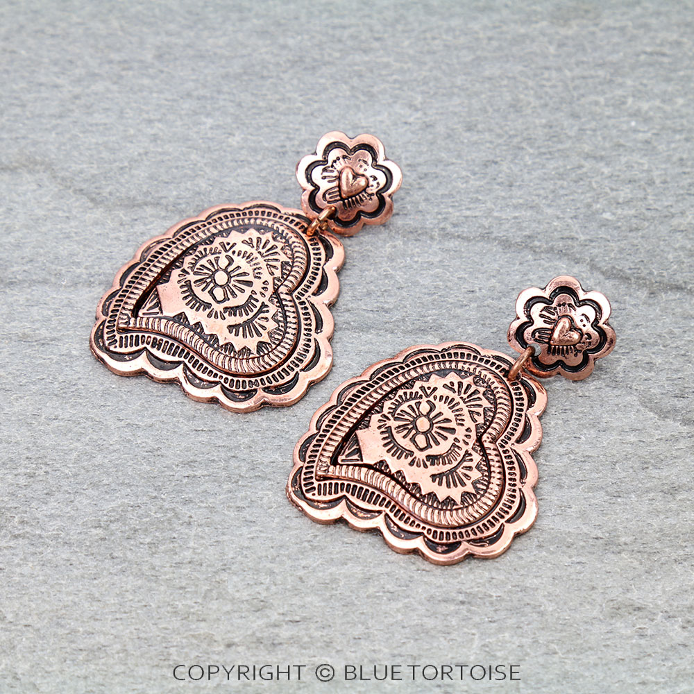 Western TXR Heart Stud Earrings