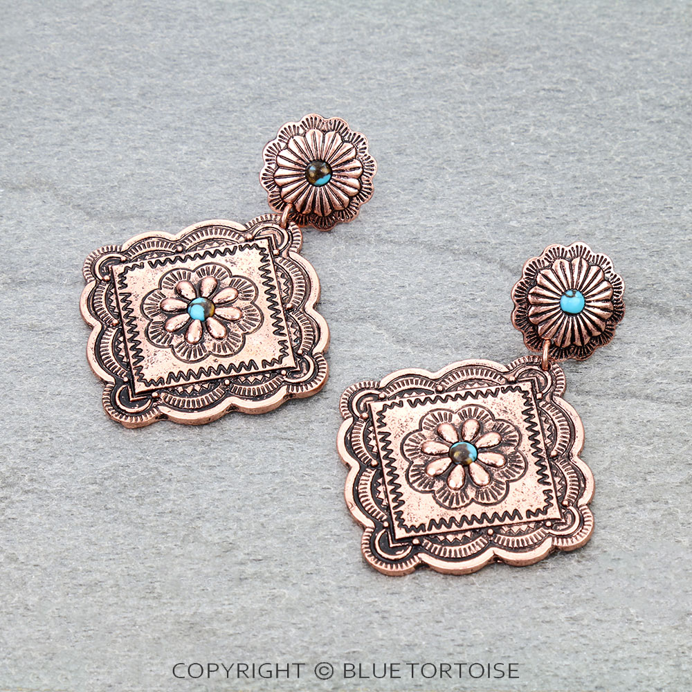 Western Concho TXR Stud Earrings