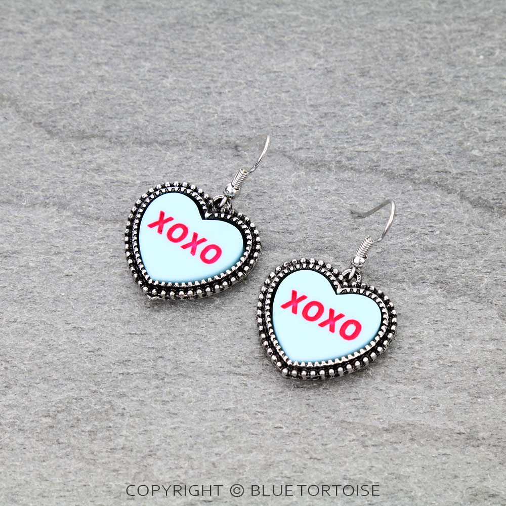 XOXO Heart Shape Dangle Earrings