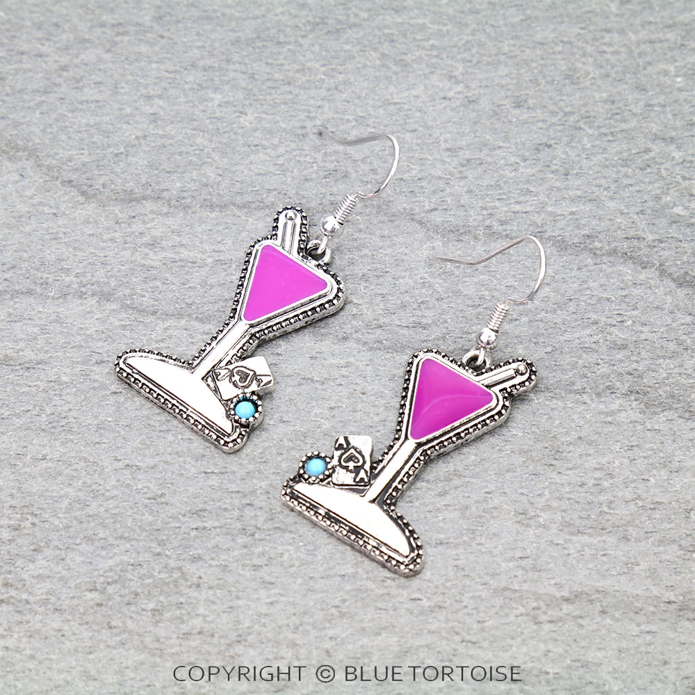 Casino Cocktail Dangle Earrings