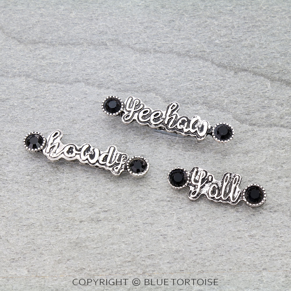 Western Typography Magnetic Hat Pin Set