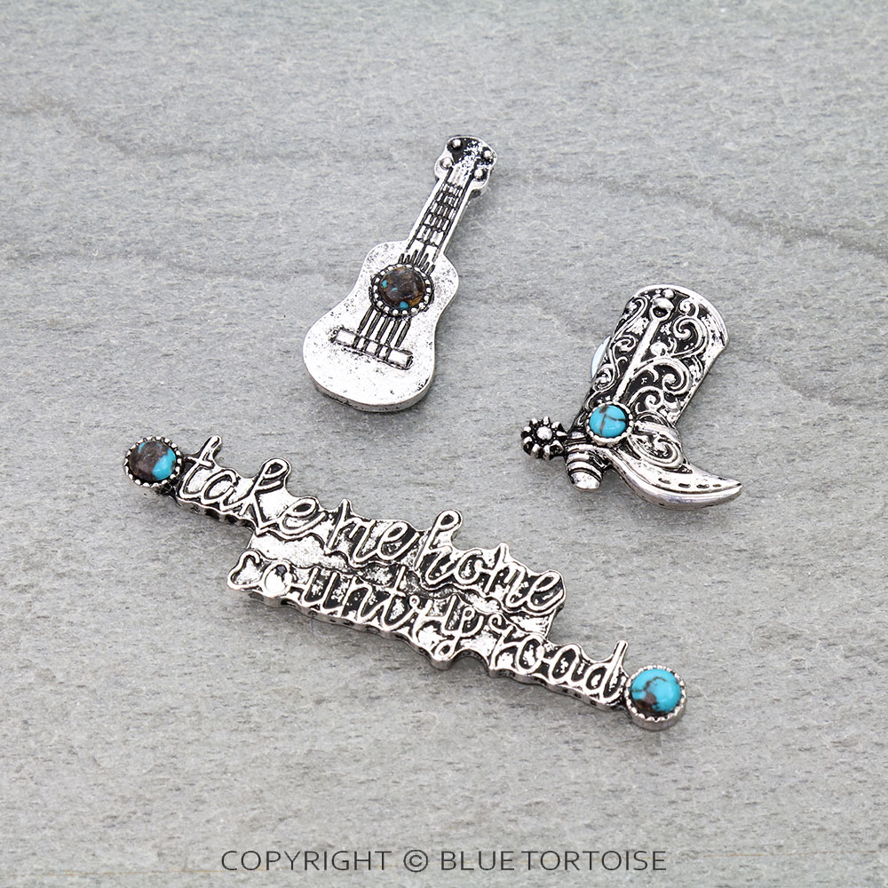 Western Boot Magnetic Hat Pin Set