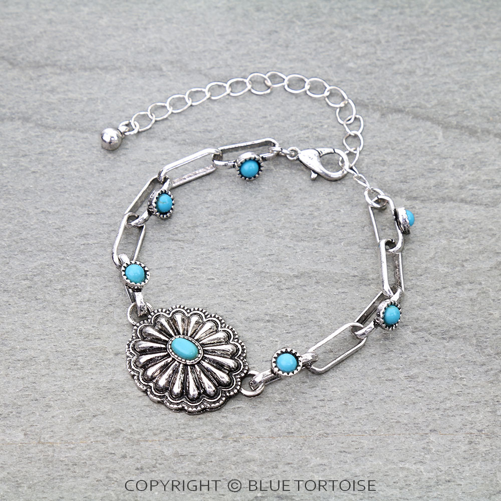 Western Concho Soldered Chain Bracelet