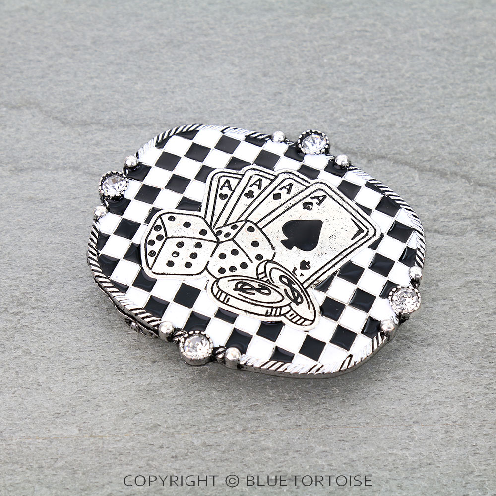 Checker Pattern Gamble Belt Buckle