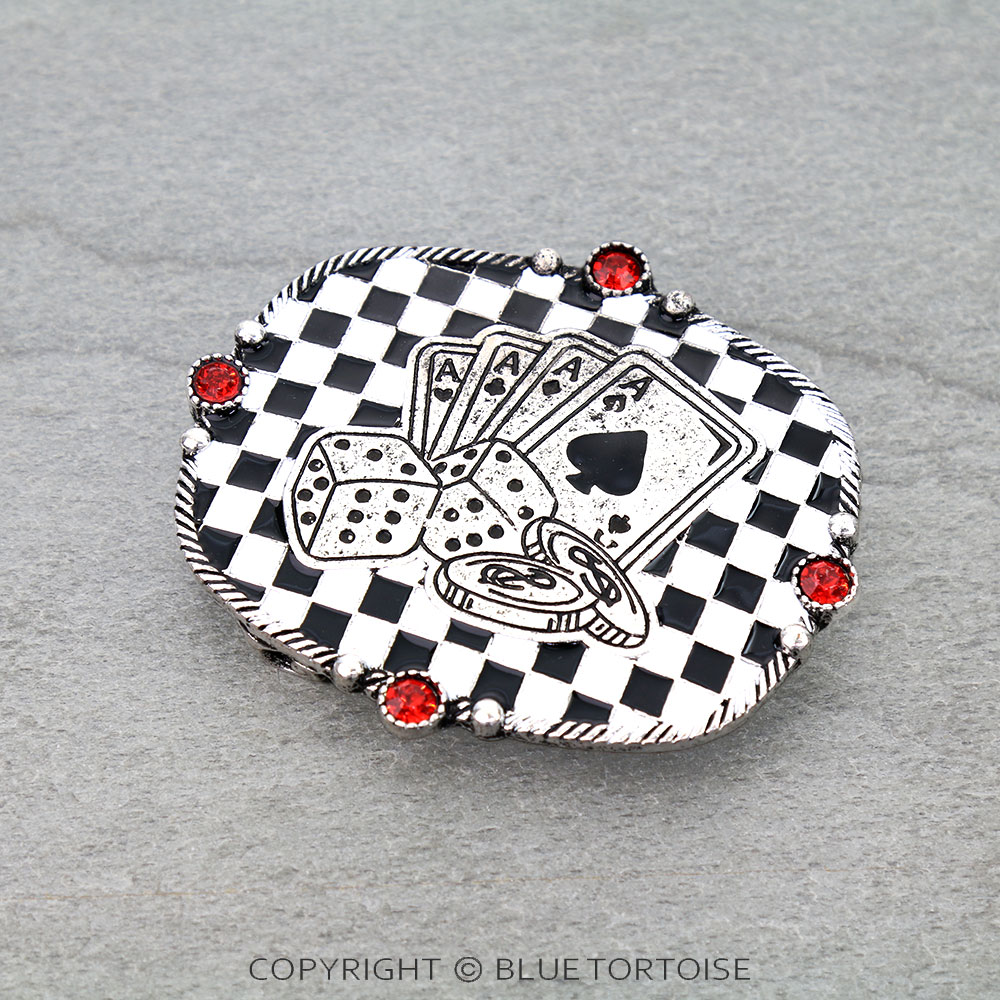 Checker Pattern Gamble Belt Buckle
