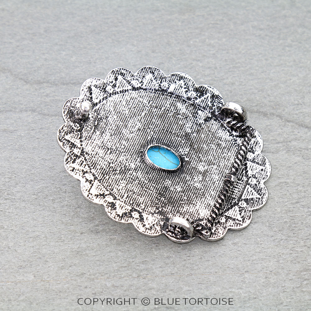 Western Concho Stone Belt Buckle - Image 2