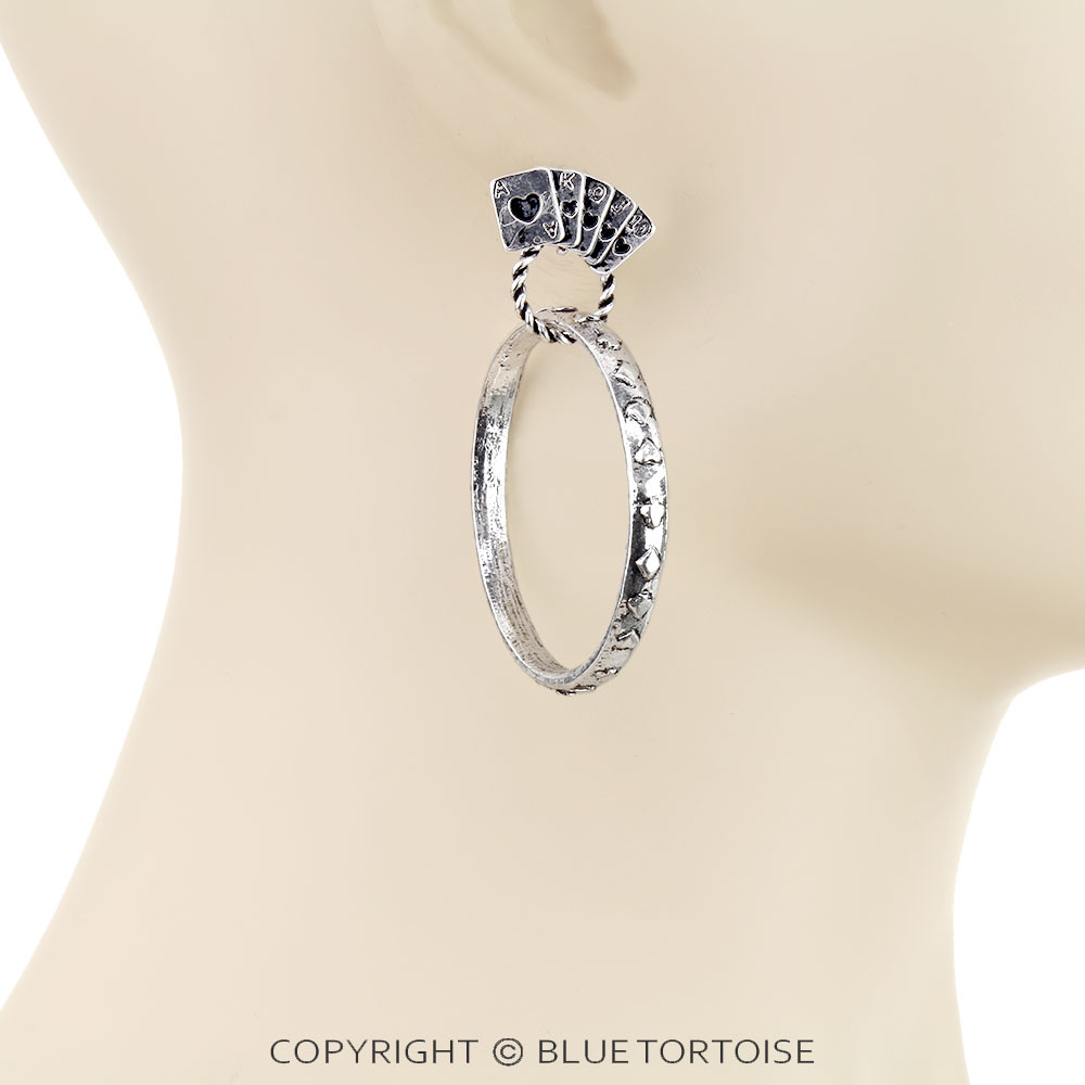 Card Theme Hoop Stud Earrings - Image 2