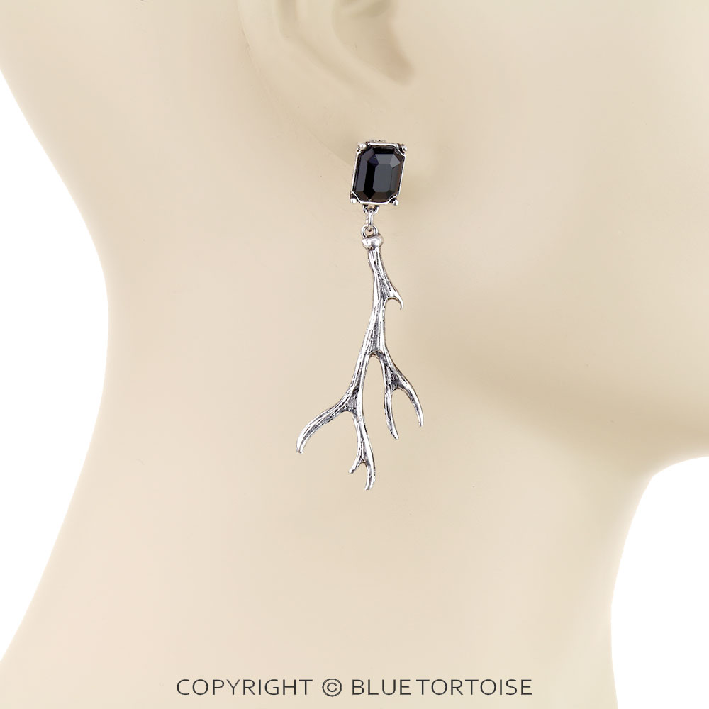 Western Antler Rhinestone Stud Earrings - Image 2