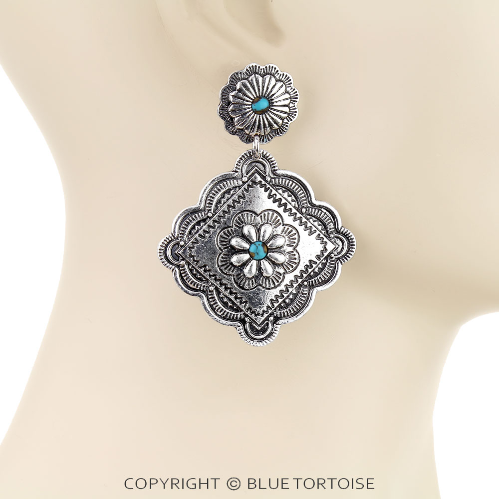 Western Concho TXR Stud Earrings - Image 2