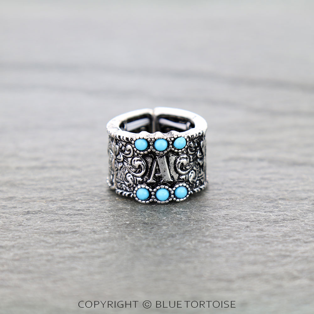 Filigree Initial Stretch Ring