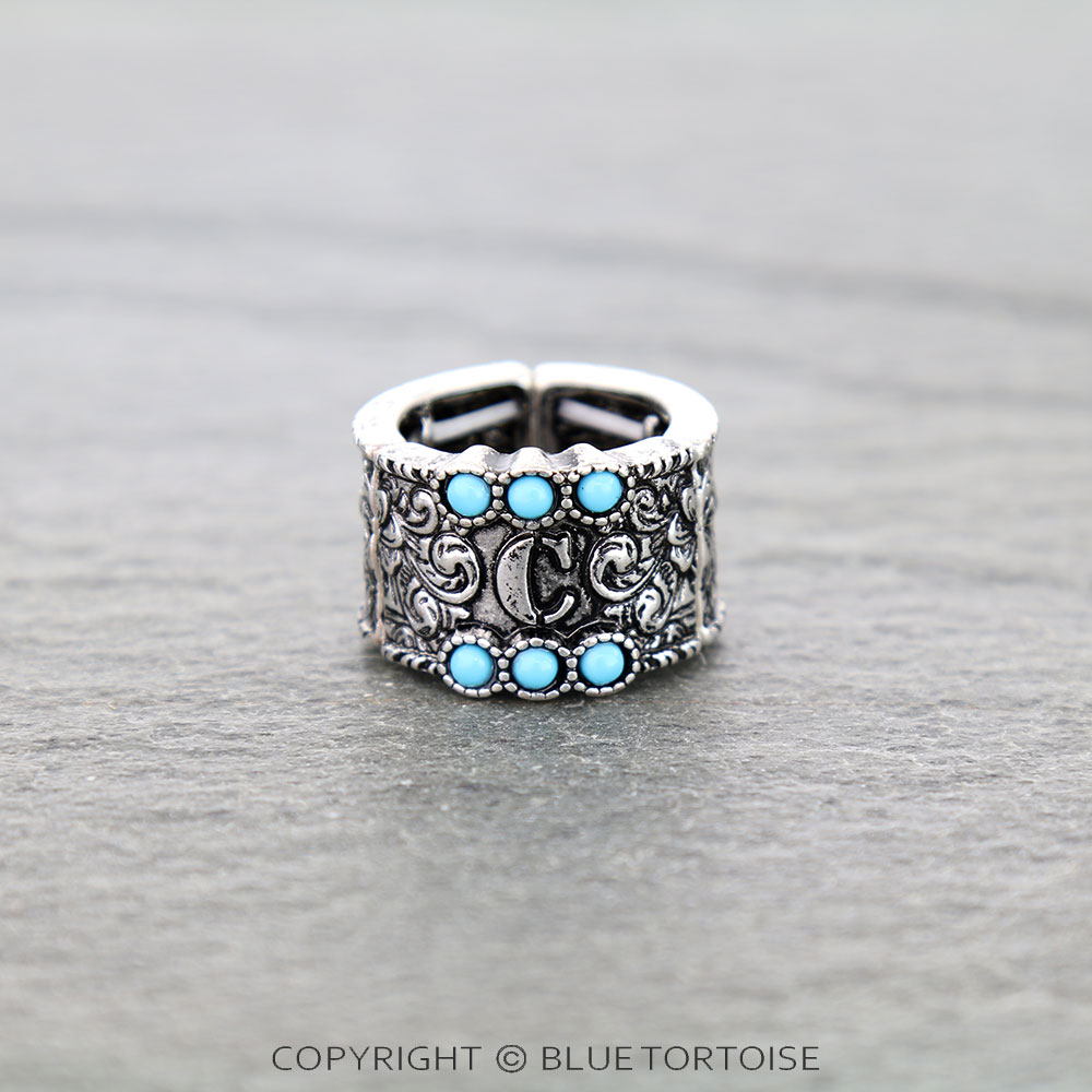 Filigree Initial Stretch Ring