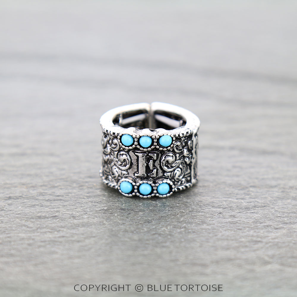 Filigree Initial Stretch Ring
