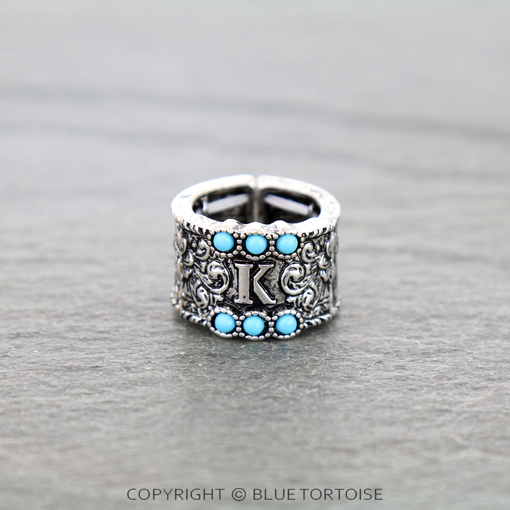 Filigree Initial Stretch Ring