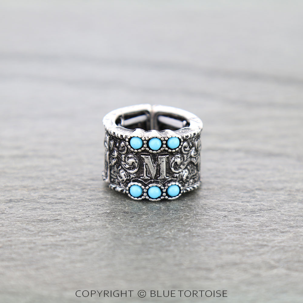 Filigree Initial Stretch Ring