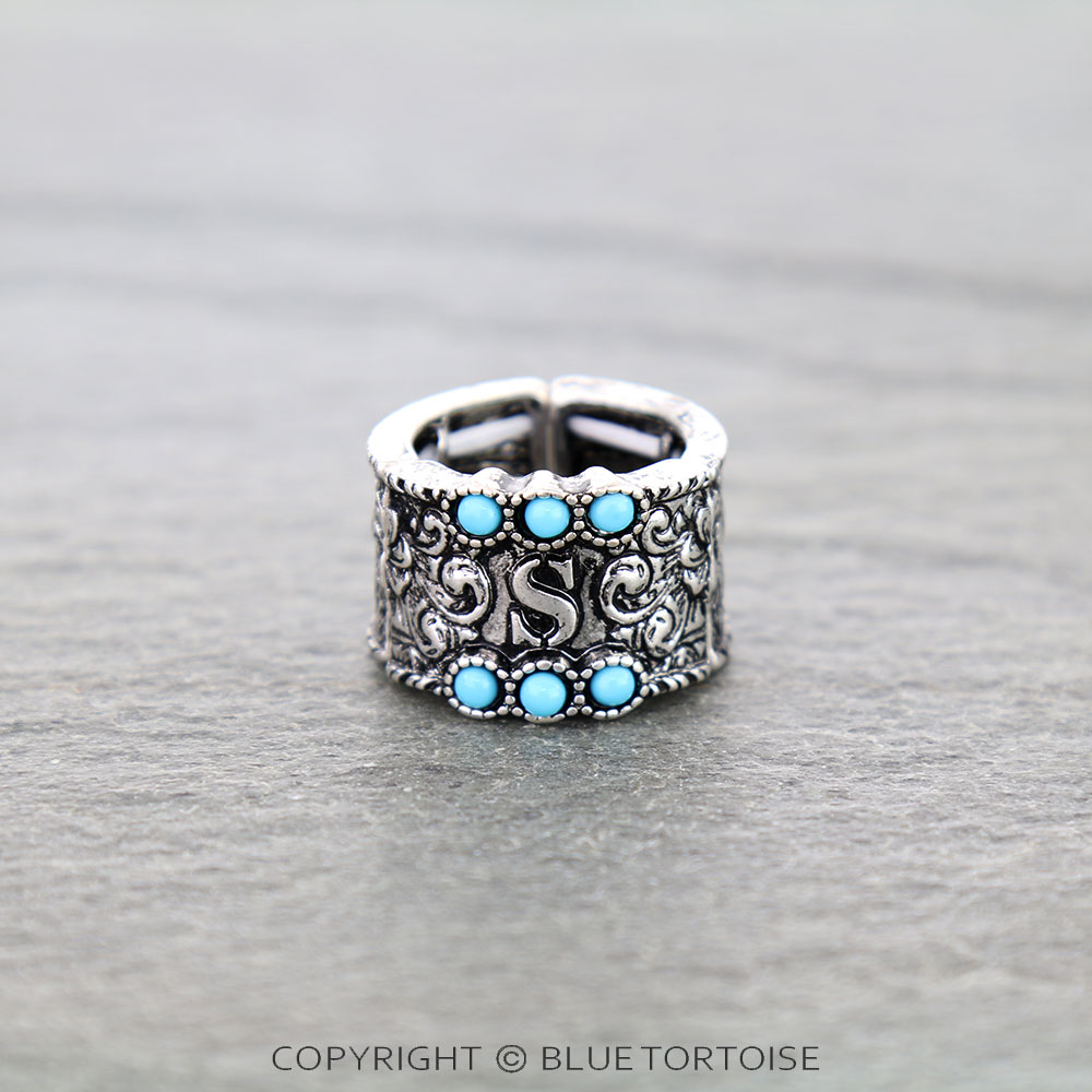 Filigree Initial Stretch Ring