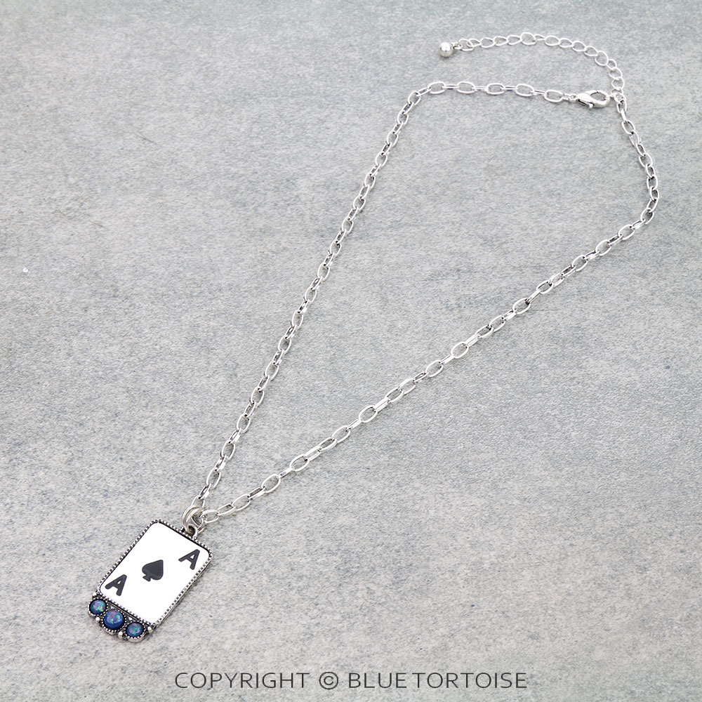 Ace of Spades Handmade Stone Necklace