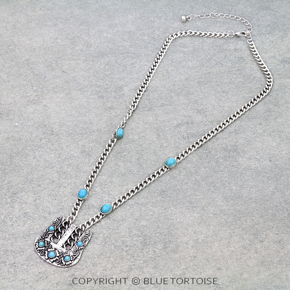 Western Belt Buckle Necklace