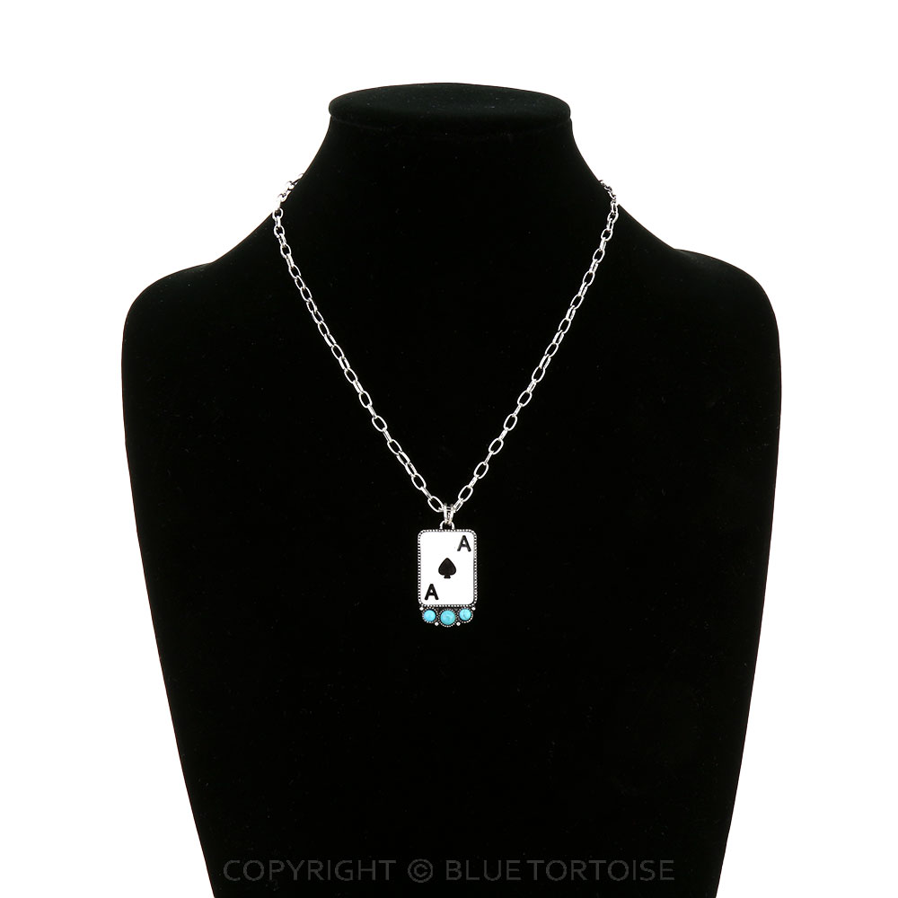 Ace of Spades Handmade Stone Necklace - Image 2