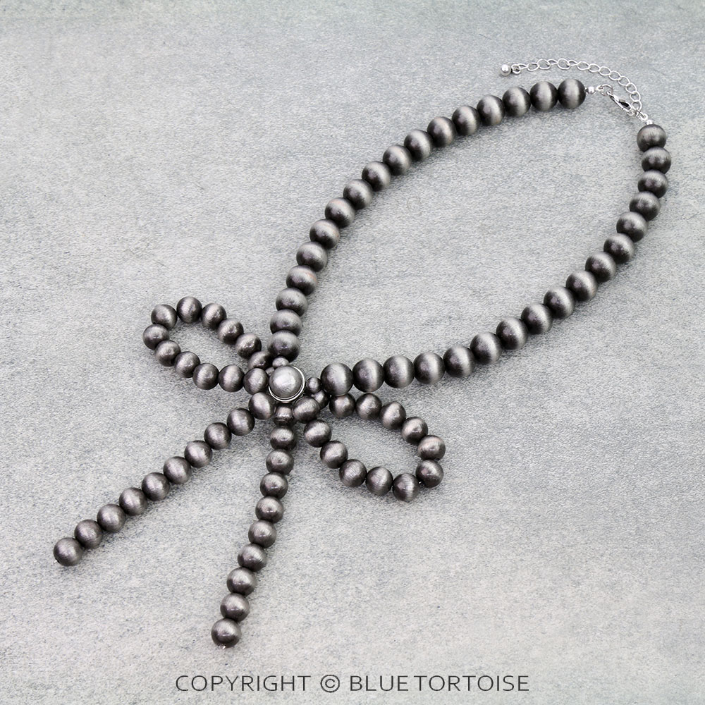 Navajo Style Pearl Bow Necklace