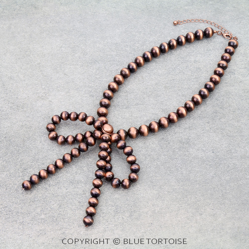 Navajo Style Pearl Bow Necklace