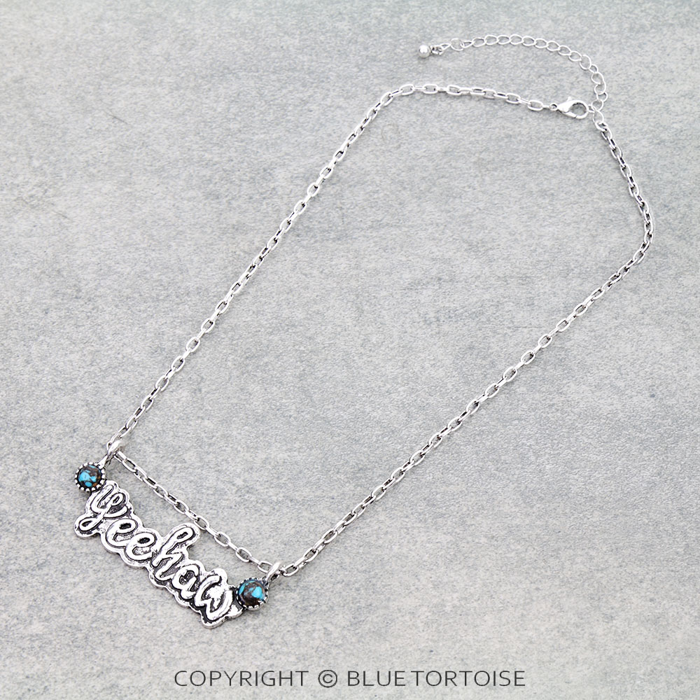 Yeehaw Typography Rolo Chain Necklace