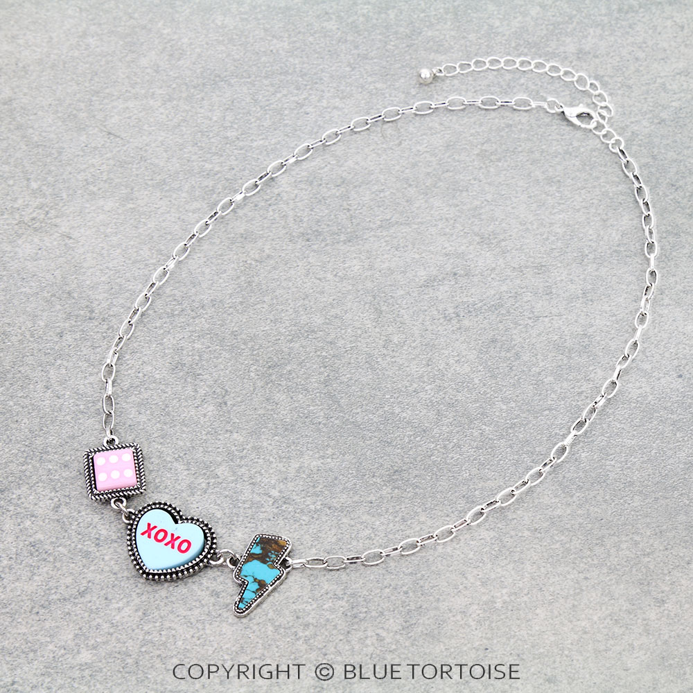 XOXO Heart Bead Necklace