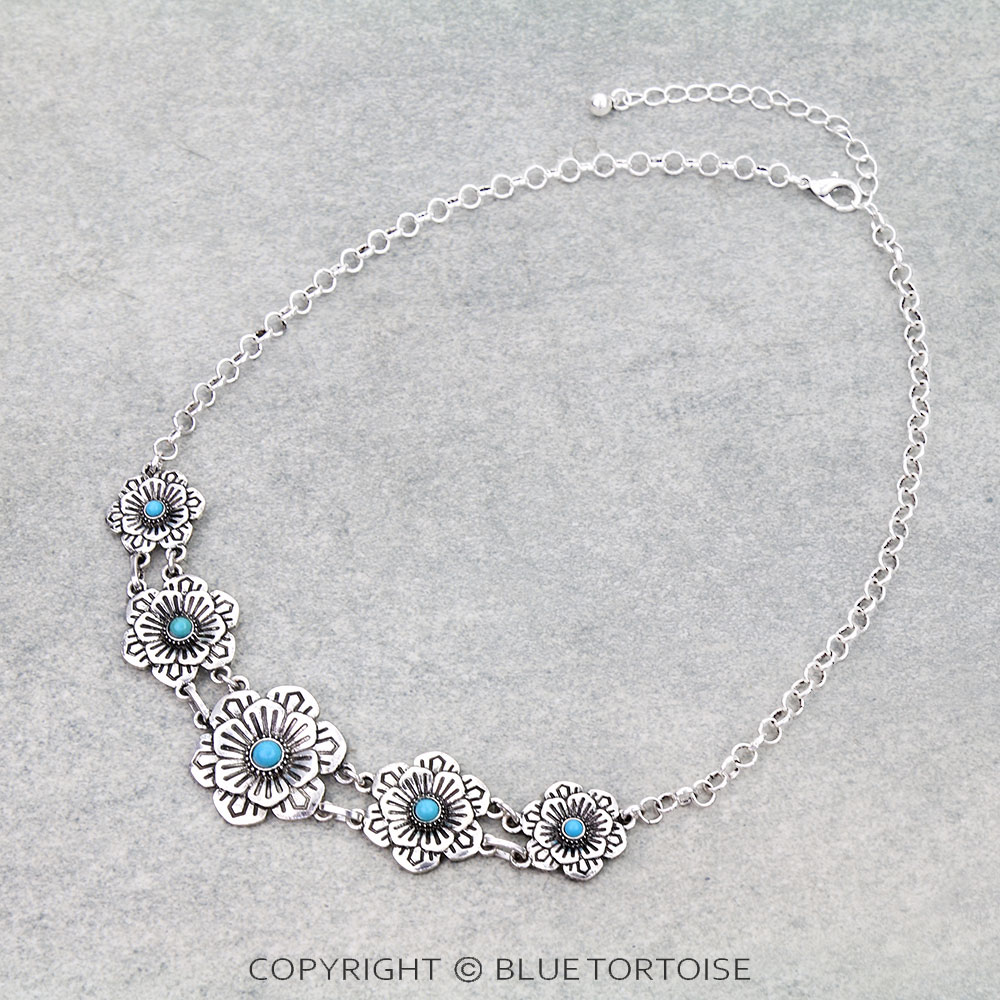 Western Flowers Link Necklace