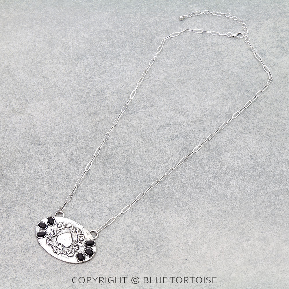 Card Theme Spade Metal Necklace