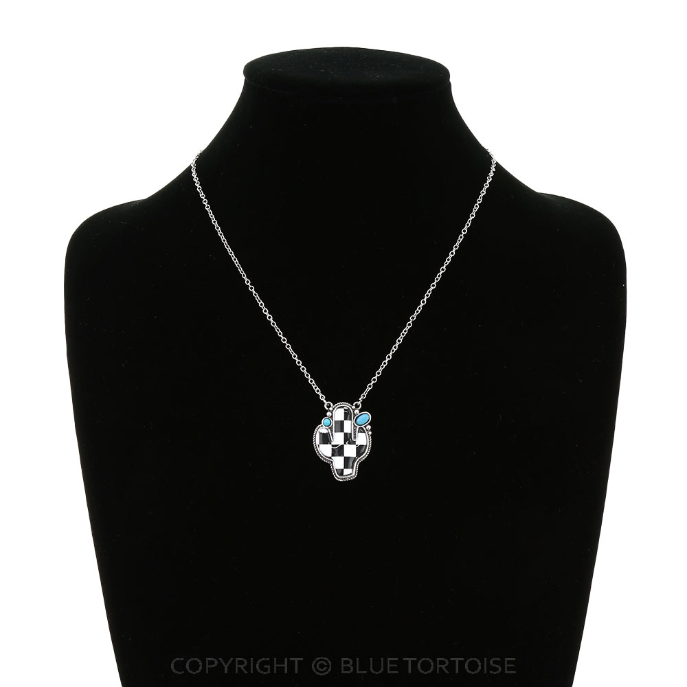 Western Checker Cactus Necklace - Image 2