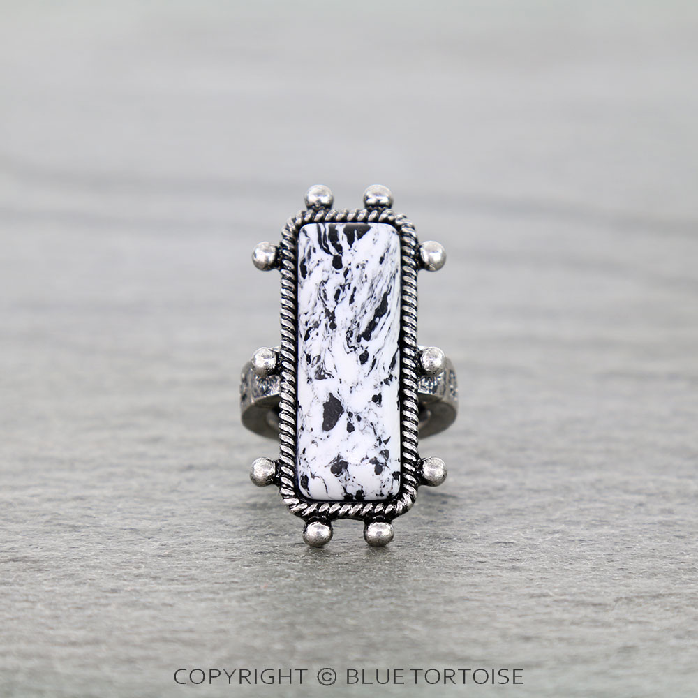 Ball TXR Bar Hand Stone Stretch Ring