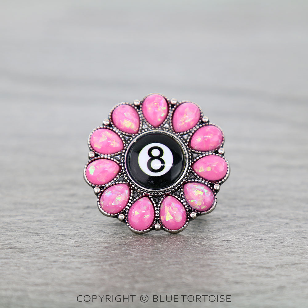 8 Ball Opal Stone Concho Stretch Ring