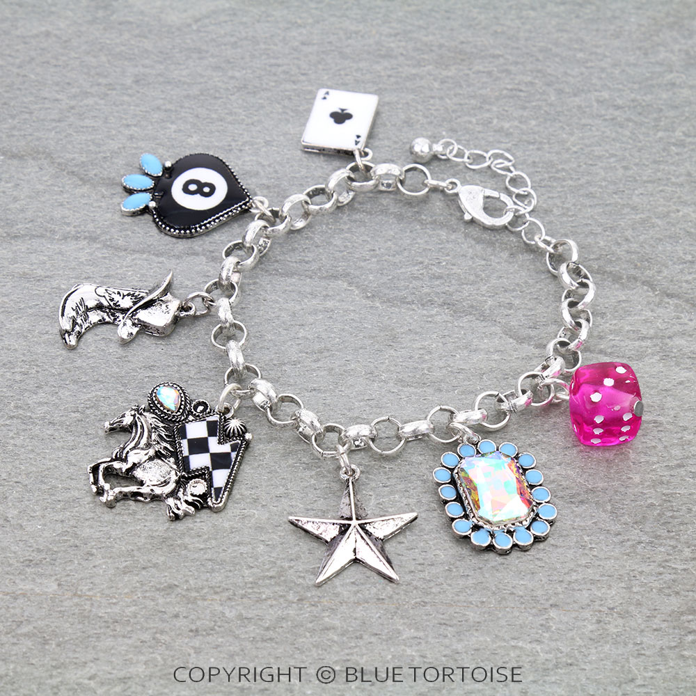Western Multi Charm Link Bracelet